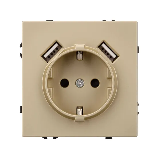 Фото #3 товара Механизм розетки с USB зарядкой SCT-NOBE-MUAA-SFPL-GD (230V, 16A) (Arlight, Золотой песок)
