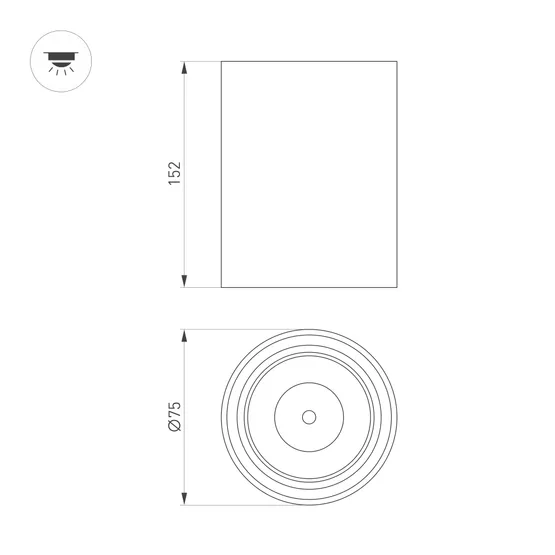 Фото #6 товара Светильник SP-SALT-R75-15W Day4000 (WH-BK, 40 deg, 230V) (Arlight, IP54 Металл, 5 лет)
