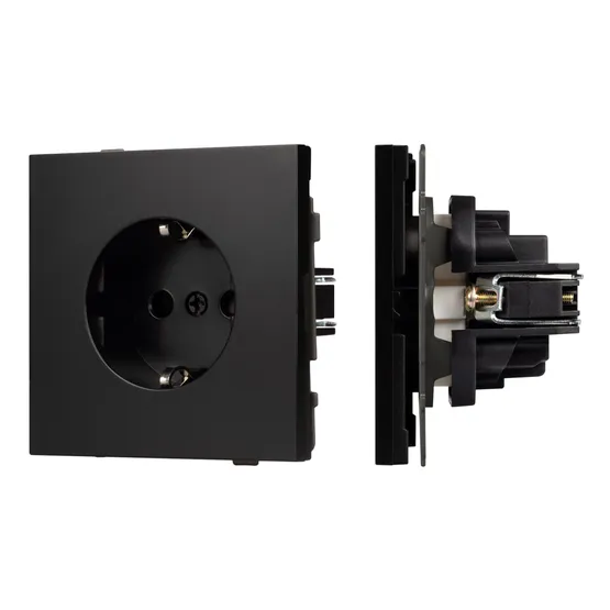 Фото #1 товара Механизм электрической розетки SCT-TENDO-MEU1-PL-BK (230V, 16A) (Arlight, Черный)