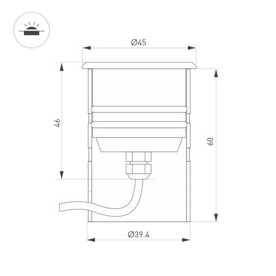 Фото #3 товара Светильник KT-AQUA-R45-3W White6000 (SL, 45 deg, 12V) (Arlight, Герметичный)