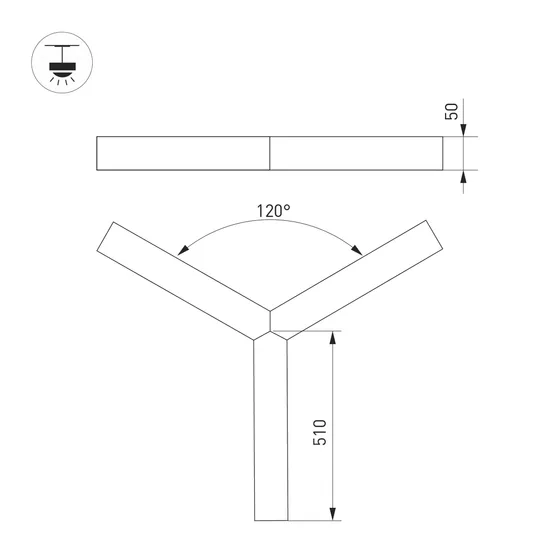 Фото #3 товара Светильник SP-RAYS-3-HANG-5050-510-34W Day4000 (RAL9005, 120 deg, 230V) IP33 1415lm (Arlight, Металл)