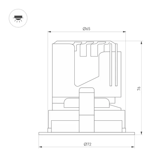 Фото #8 товара Светильник MS-ARADO-BUILT-R65-9W Warm3000 (WH-WH, 55 deg, 230V) (Arlight, IP20 Металл, 5 лет)