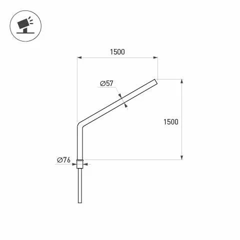 Фото #2 товара Кронштейн OXOR-SG1-1500x76-L1500 BLACK (Arlight, Сталь)