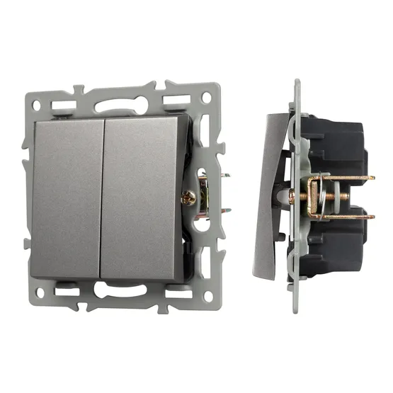 Фото #1 товара Механизм выключателя двухклавишный проходной SWT-MKP2-PL-GR (250V, 16A) (Arlight, -)