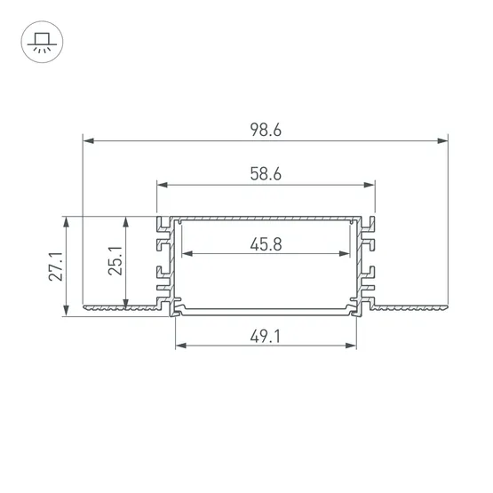 Фото #4 товара Профиль FANTOM-W49-2000 ANOD (Arlight, Алюминий)