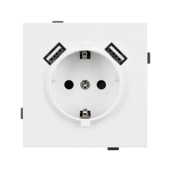 Фото #3 товара Механизм розетки с USB зарядкой SCT-TENDO-MUAA-PL-WH (230V, 16A) (Arlight, Белый)