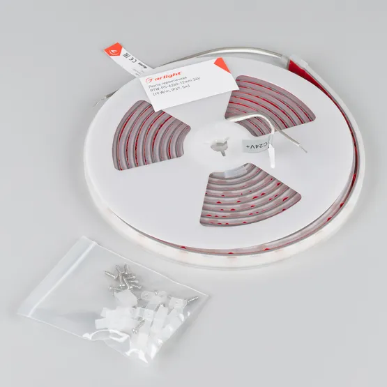 Фото #3 товара Светодиодная лента герметичная RTW-PS-A240-12mm 24V Day4000 (19 W/m, IP67, 5m) (Arlight, CRI>90)