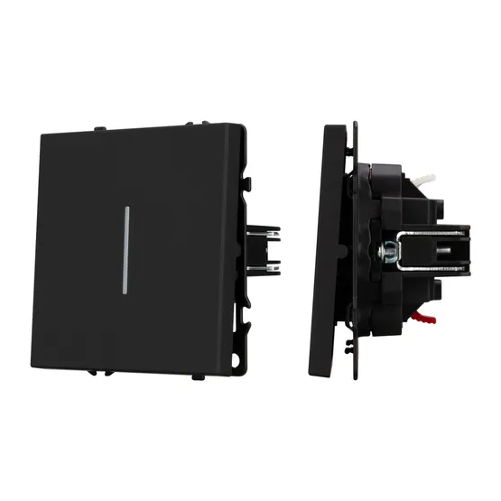 Фото #1 товара Механизм выключателя одноклавишный непроходной LED SWT-NOBE-MK01-SFPL-L-BK (230V, 10A) (Arlight, Черный оникс)