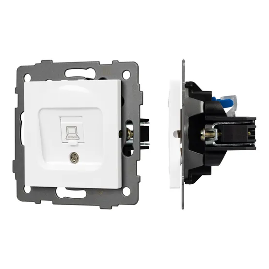 Фото #1 товара Механизм компьютерной розетки SCT-MPC1-PL-WH-V (RJ-45, CAT6) (Arlight, -)