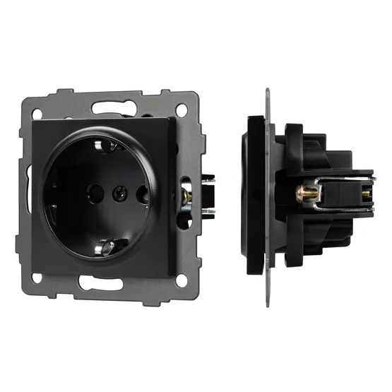 Фото #1 товара Механизм электрической розетки SCT-MEU1-PL-BK-V (250V, 16A) (Arlight, -)