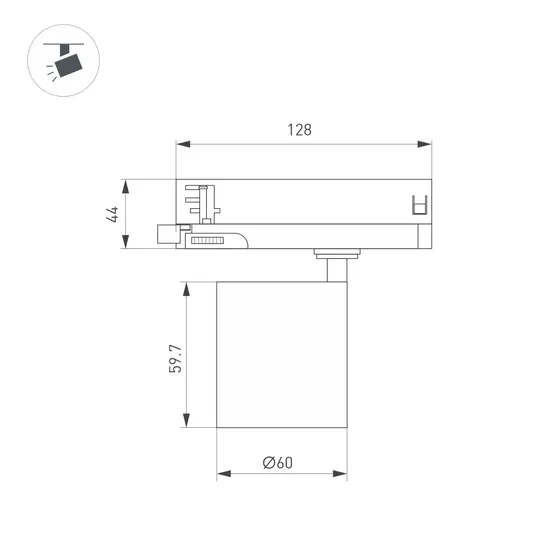 Фото #6 товара Светильник LGD-DYKE-4TR-R60-8W Day4000 (WH, 50 deg, 230V) (Arlight, IP20 Металл, 5 лет)