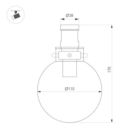 Фото #5 товара Светильник ART-APRIORI-ZORB-С-R110-5W Warm3000 (GD, 85 deg, 48V) (Arlight, IP20 Металл, 3 года)