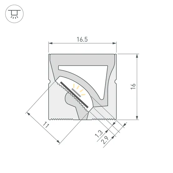Фото #2 товара Силиконовый профиль WPH-FLEX-1616-TWIST-S11-10m WHITE (Arlight, Силикон)