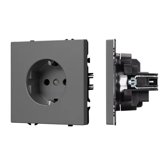 Фото #1 товара Механизм электрической розетки SCT-NOBE-MEU1-SFPL-GR (230V, 16A) (Arlight, Серый базальт)