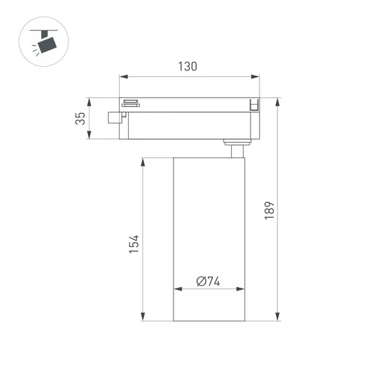 Фото #7 товара Светильник LGD-GERA-2TR-R74-20W Day4000 (WH, 36 deg, 230V) (Arlight, IP20 Металл, 5 лет)