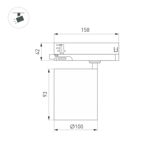 Фото #6 товара Светильник LGD-DYKE-4TR-R100-36W Day4000 (WH, 38 deg, 230V) (Arlight, IP20 Металл, 5 лет)