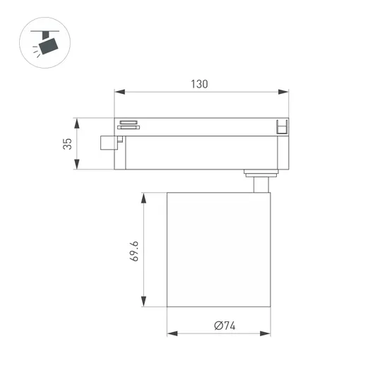 Фото #6 товара Светильник LGD-DYKE-2TR-R75-16W Day4000 (BK, 20 deg, 230V) (Arlight, IP20 Металл, 5 лет)
