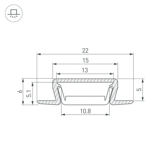 Фото #3 товара Профиль MIC-FS-2000 ANOD (Arlight, Алюминий)